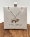 Buffalo Floating Heart Silver Necklace