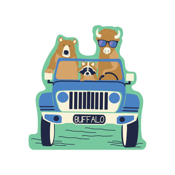 Driving Buffalo Sticker