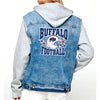 Hooded Football Denim Jacket