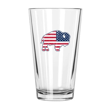 Distressed Buffalo Flag Pint Glass
