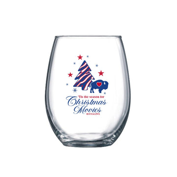 Christmas Stripes Tree Stemless Glass