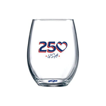 250 USA Stemless Wine Glass