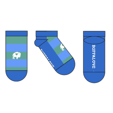 Buffalove Youth Blue Ankle Sock