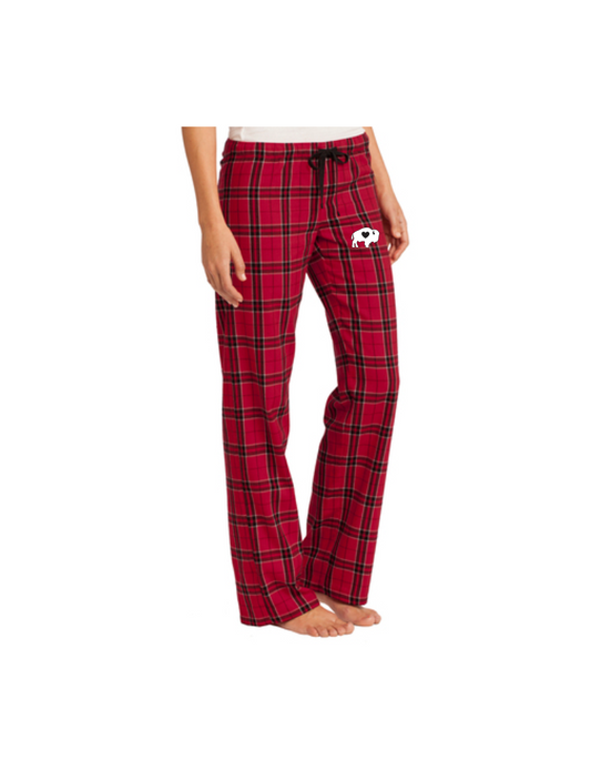 Ladies Black and Red Plaid Pajama Pants
