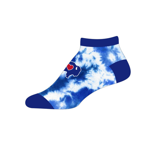Blue Tie Dye Ankle Socks