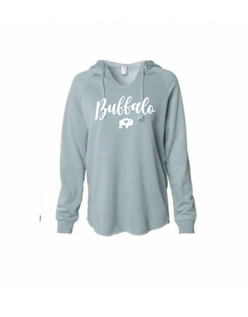 Ladies Cursive V-Neck Hoodie