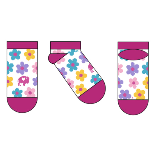 Buffalove Youth Flower Ankle Sock