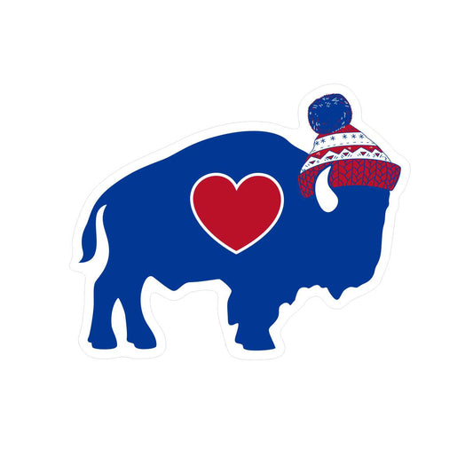 Die Cut Winter Hat Buffalo Sticker & Magnet