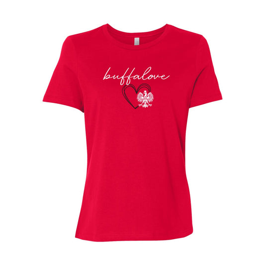Ladies Script Falcon Heart T Shirt