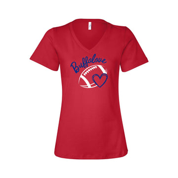Ladies Love Of Football V-Neck