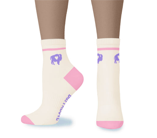 Spring Cream 1/4 Crew Sock