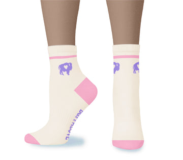 Spring Cream 1/4 Crew Sock