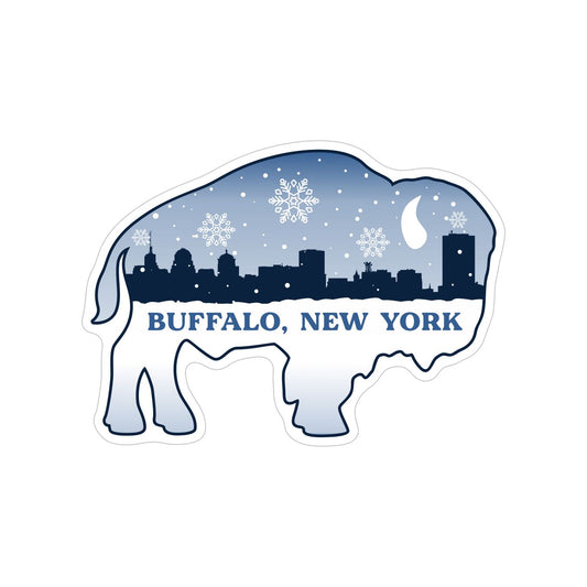 Die Cut Winter Skyline Sticker & Magnet