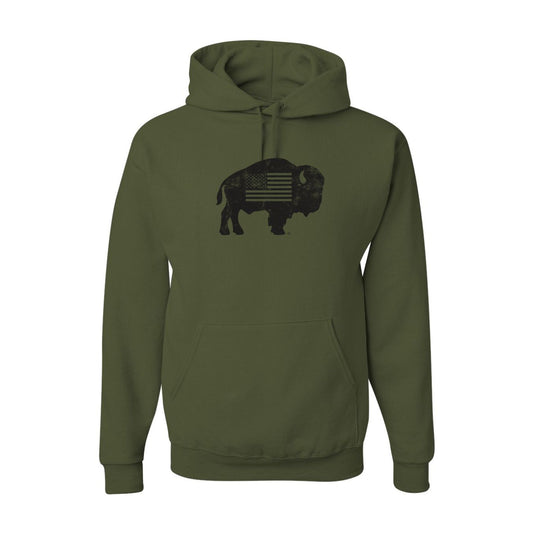 Distressed Buffalo Flag Hoodie