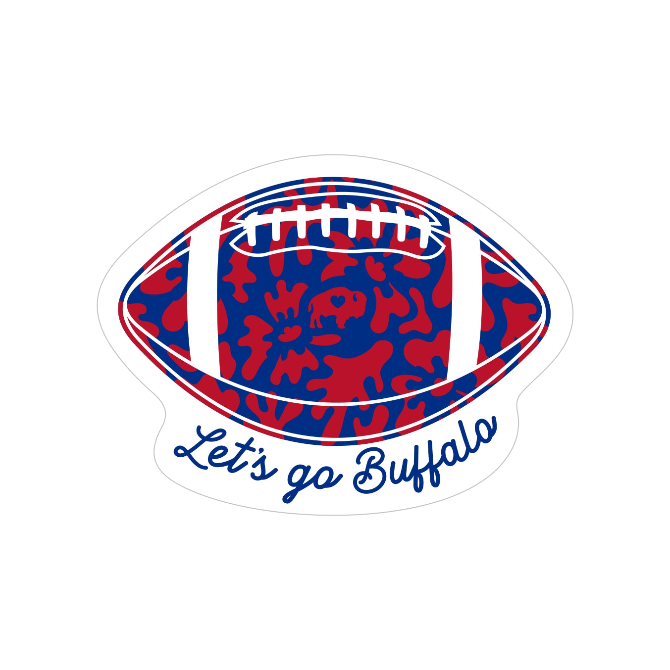 Floral Football Sticker – Buffalove Apparel