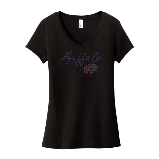 Ladies Buffalo Sparkle V-Neck