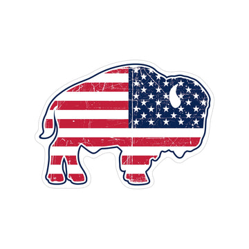Distressed Patriotic Buffalo Sticker/Magnet