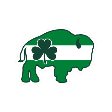Die Cut 3 Leaf Clover Buffalo Sticker & Magnet