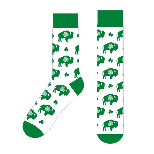 Multi Buffalo Shamrock Crew Socks