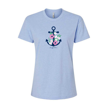 Ladies Floral Anchor T Shirt