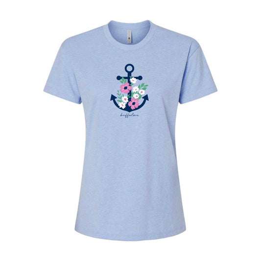 Ladies Floral Anchor T Shirt