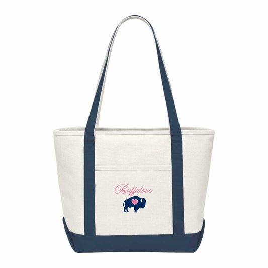 Buffalove Script Canvas Tote