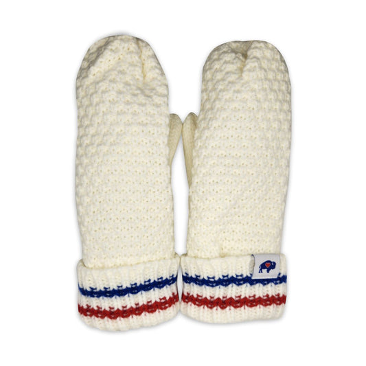 Vintage Cream Knit Mittens