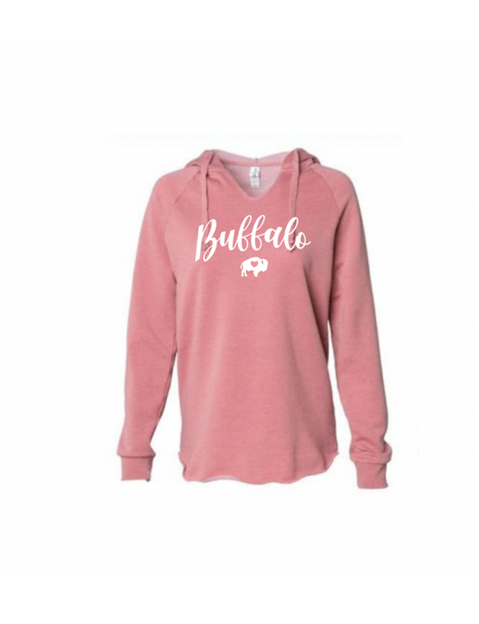 Ladies Cursive V-Neck Hoodie