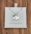 Buffalo Floating Heart Silver Necklace