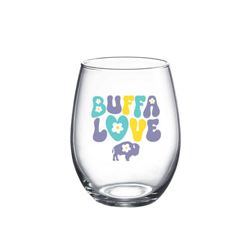 Flower Power Stemless Wine Glass