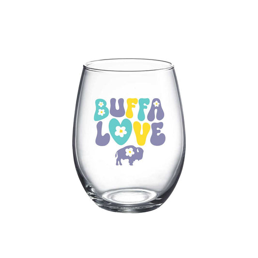 Flower Power Stemless Wine Glass