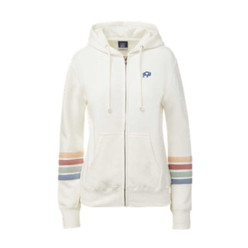 Ladies Striped Sleeve Full Zip Hoodie
