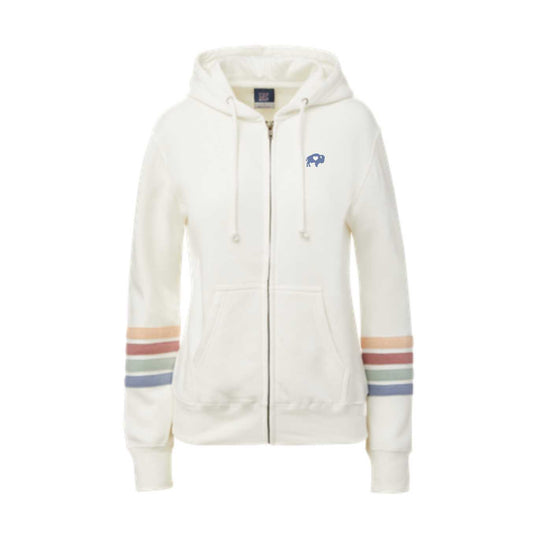 Ladies Striped Sleeve Full Zip Hoodie