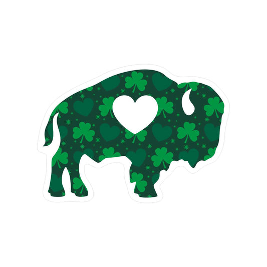 Die Cut Clover Buffalo Sticker & Magnet
