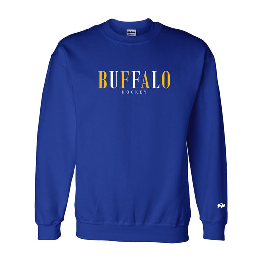 Embroidered Blue Hockey Sweatshirt