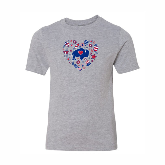 Youth Patriotic Heart T Shirt