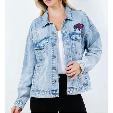 Relaxed Ladies Ripped LC Denim Jacket