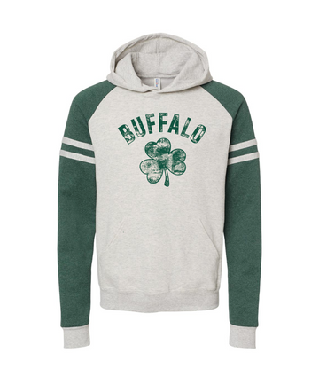 Distressed Buffalo Shamrock Vintage Hoodie