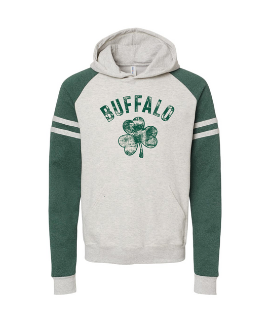 Distressed Buffalo Shamrock Vintage Hoodie