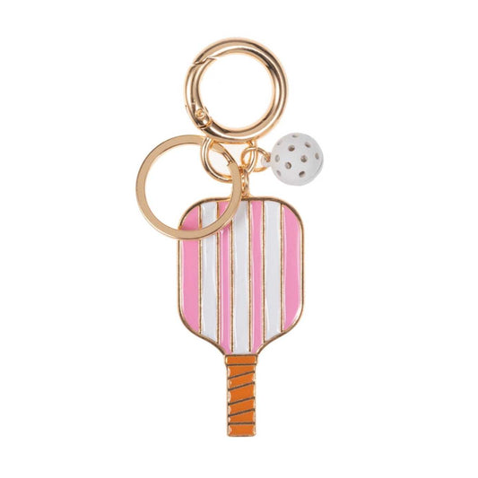 Pickleball Striped Keychain