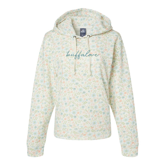 Buffalove Ladies Embroidered Floral Hoodie