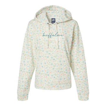 Buffalove Ladies Embroidered Floral Hoodie