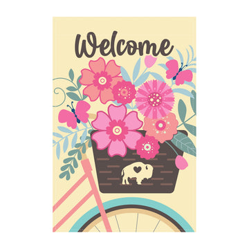 Welcome Bike Garden Flags