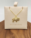 Buffalo Floating Heart Gold Necklace