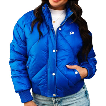 Royal Blue Crop Puffer