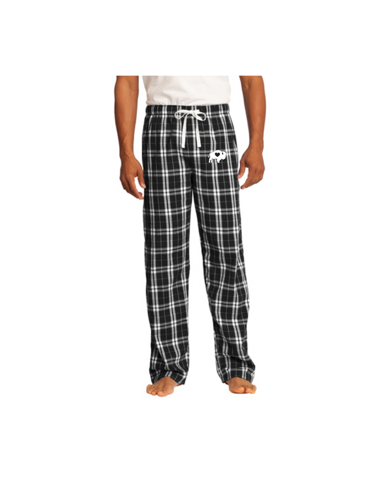Mens Black and White Plaid Pajama Pants