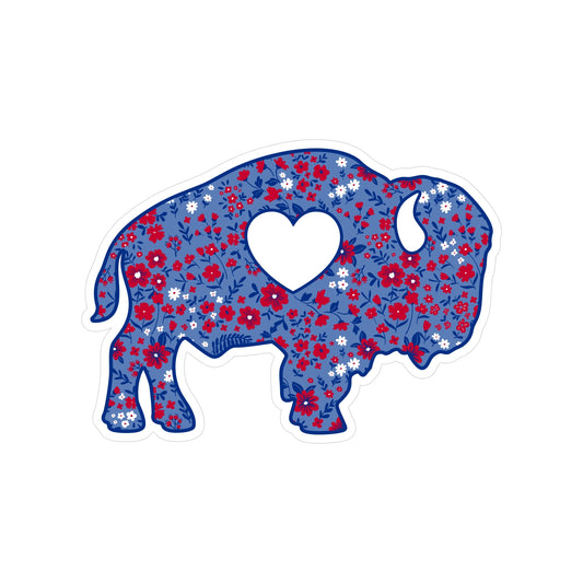 Floral Buffalo Sticker/Magnet