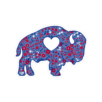 Floral Buffalo Sticker/Magnet