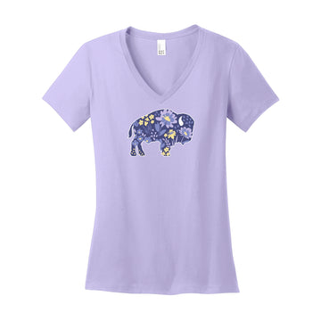 Ladies Buffalo Floral V Neck