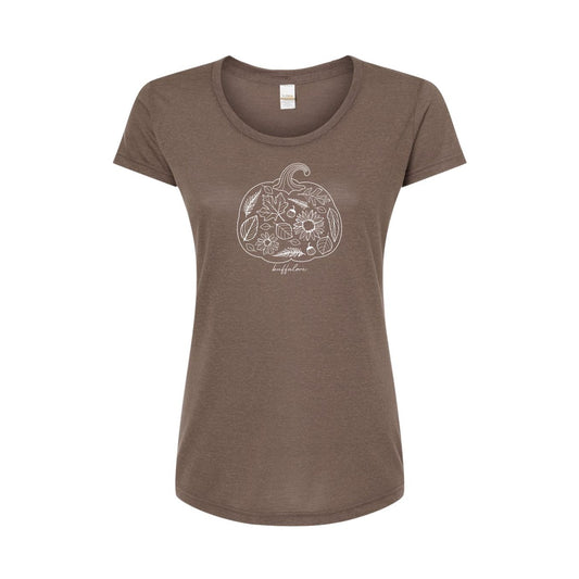 Ladies Pumpkin Outline T-Shirt